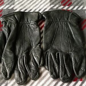 Isotoner Men's Dark Leather Gloves M